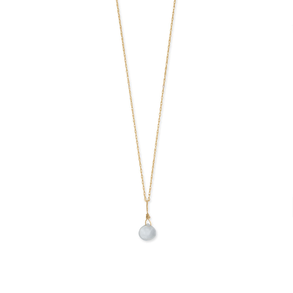 16" 14 Karat Gold Birthstone Necklace (-December)