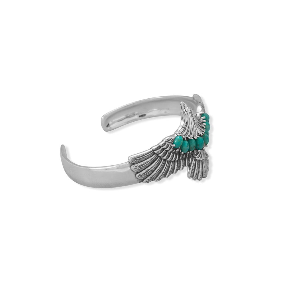 Oxidized Turquoise Eagle Cuff Bracelet-Sparks and Gem