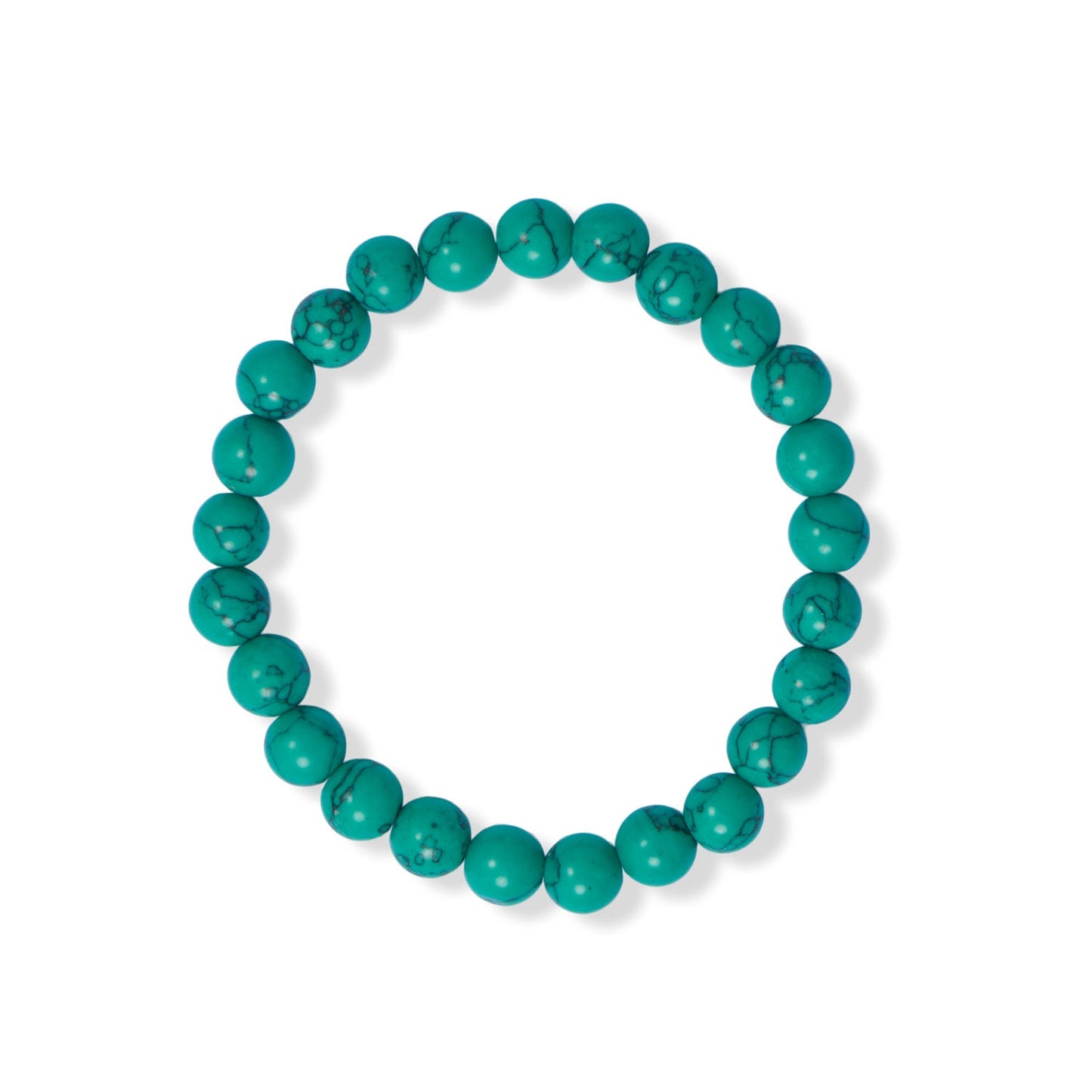 8mm Round Green Howlite Stretch Bracelet-Sparks and Gem