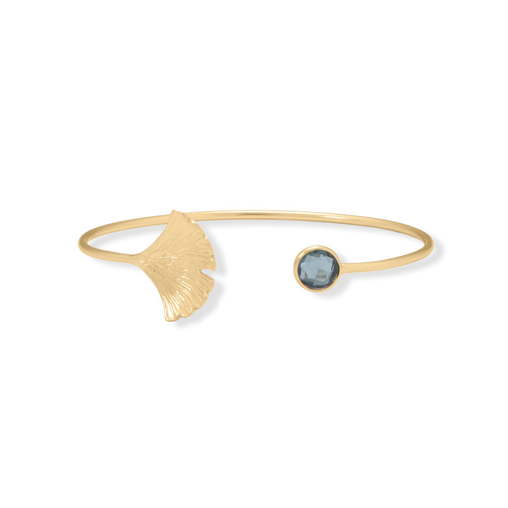 London Blue Topaz Fan Design Cuff Bracelet