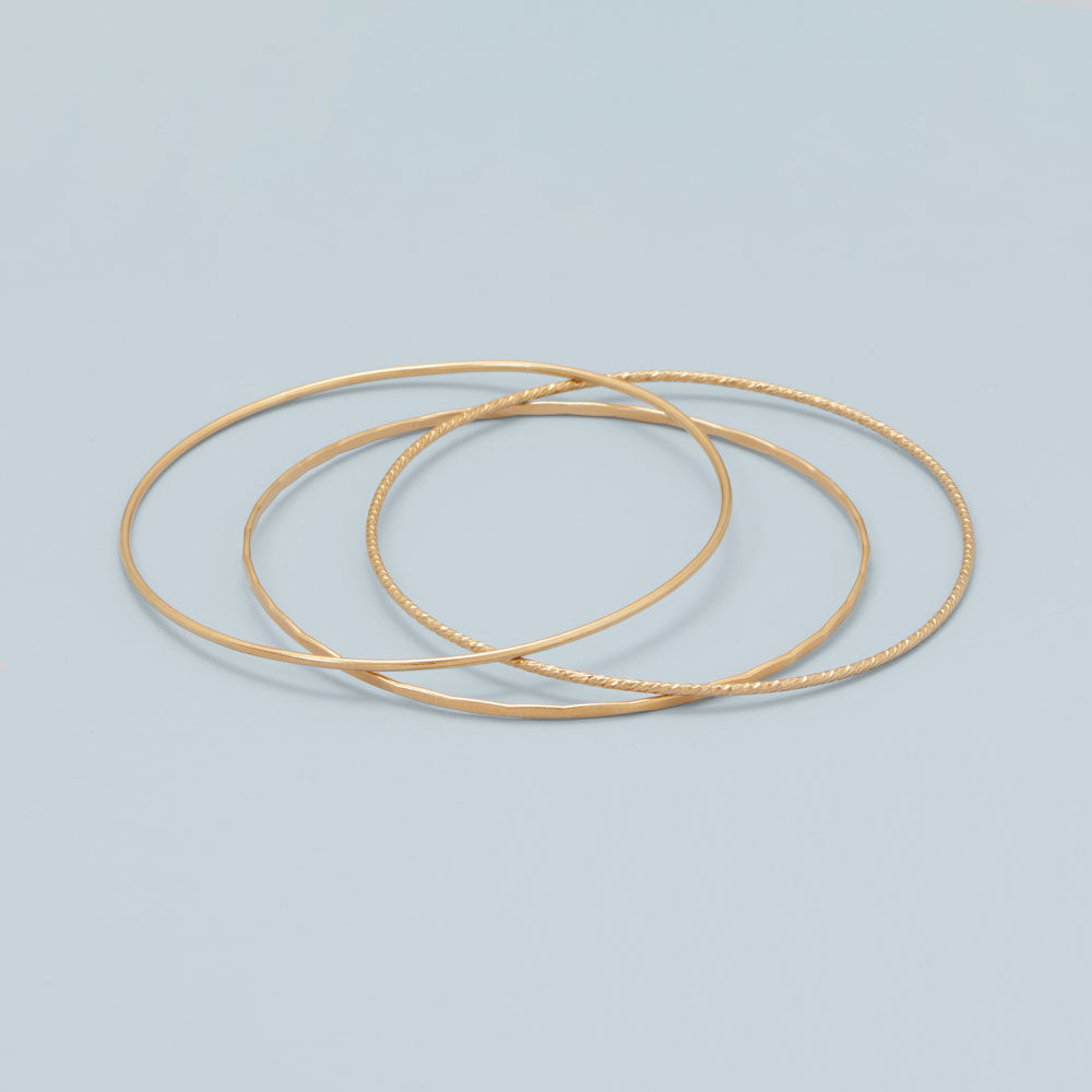 14/20 Gold Filled Hammered Wire Bangle Bracelet