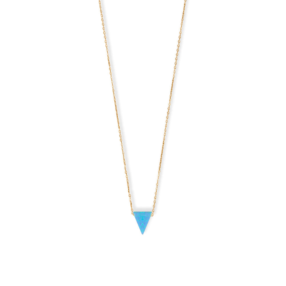 16" + 2" Synthetic Opal Triangle Necklace-Sparks and Gem