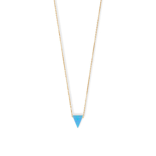 16" + 2" Synthetic Opal Triangle Necklace-Sparks and Gem