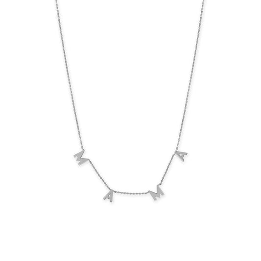 Adjustable, Sterling Silver "MAMA" Charm Necklace - Sparks and Gem