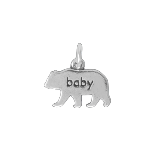 Oxidized "baby" Bear Charm