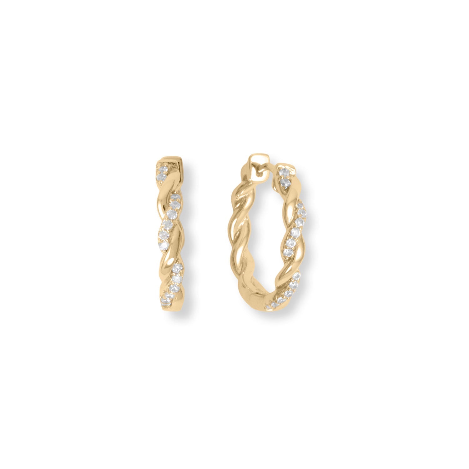 CZ Full Twist Hoop Earrings