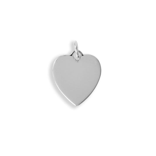 Small Engravable Heart Silver Pendant - Sparks and Gem