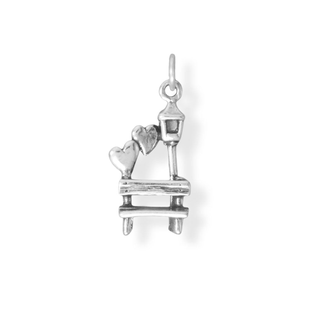 Sweetheart Park Bench Sterling Silver Charm - Sparks and Gem