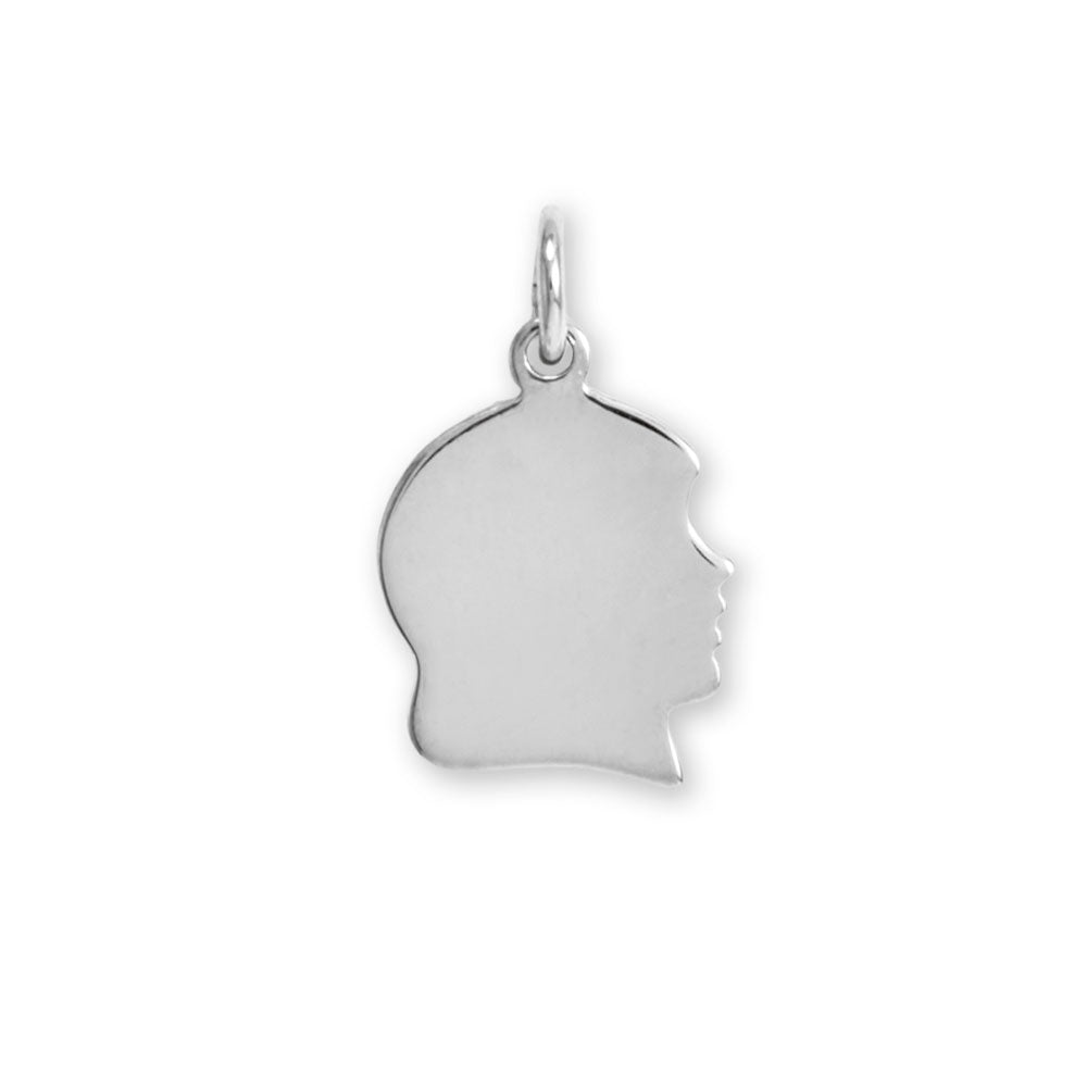 Small Engravable Girl Silhouette Pendant