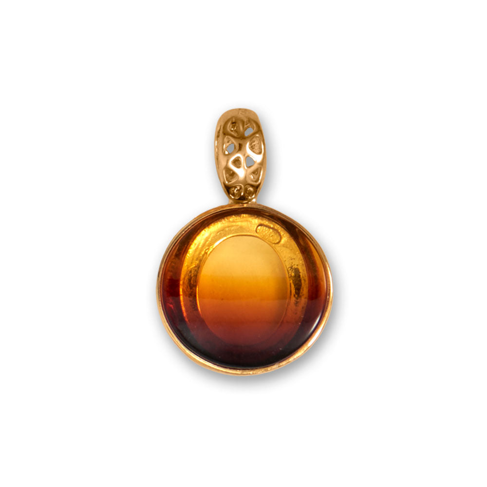 Round Sunrise Amber Pendant