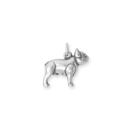 Oxidized 3D Frenchie Bulldog Charm