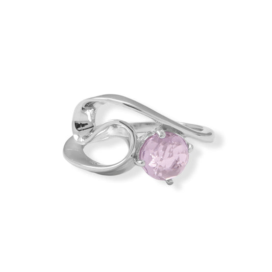 Amethyst Wave Design Sterling Silver Ring - More rings, bracelets, necklaces, earrings, anklets, charms, chains and toe rings in a variety of shapes, sizes and styles like geometric, cocktail, statement, bands, spinner, spoon, layered, long, collar, choker, climber, cuff, bangle, stretch, single, double, triple a or multi strands, beaded, curb, wheat, rope, Figaro, cable chains and more at Sparks and Gem