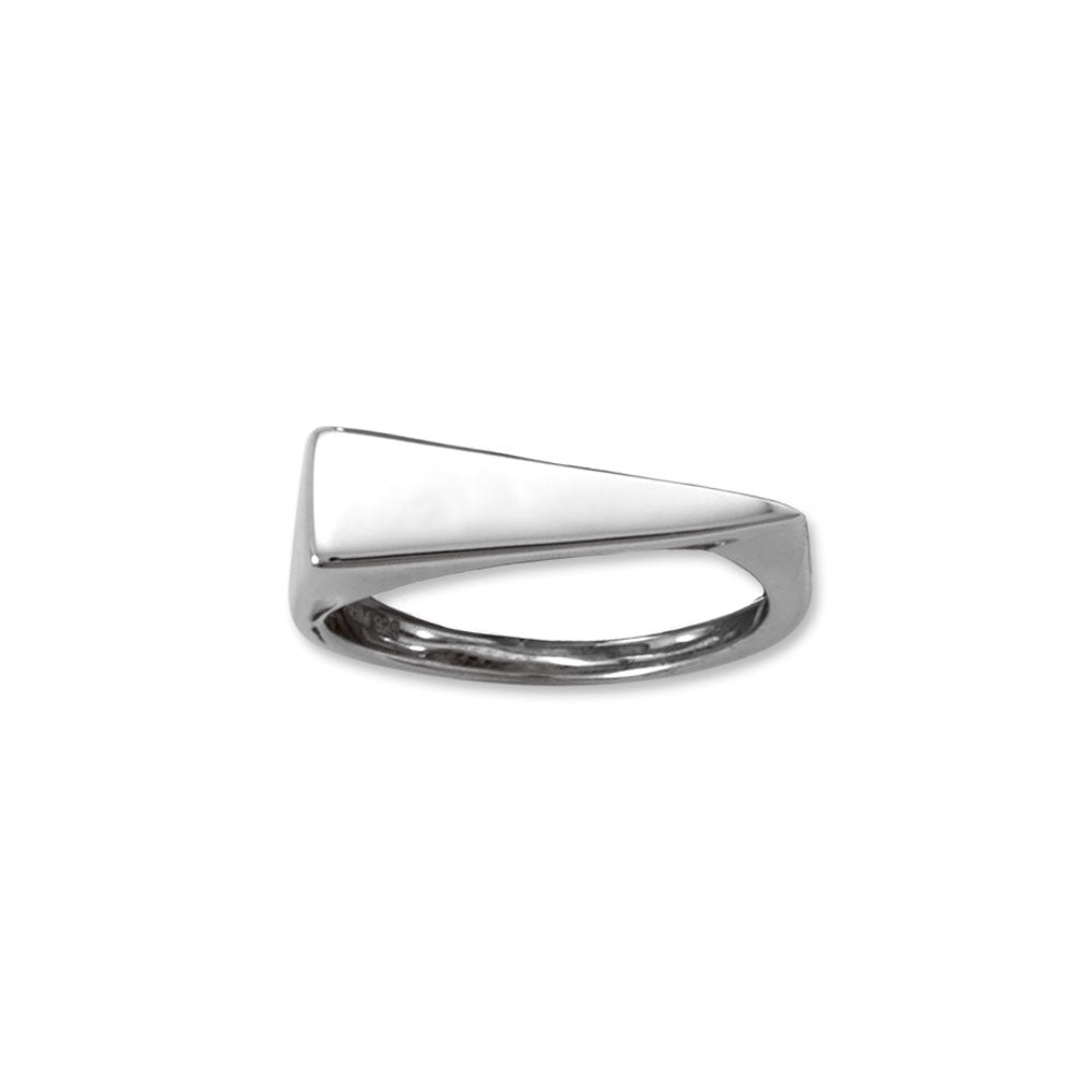 Flat Top Triangle Slice Sterling Silver Ring - More rings, bracelets, necklaces, earrings, anklets, charms, chains and toe rings in a variety of shapes, sizes and styles like geometric, cocktail, statement, bands, spinner, spoon, layered, long, collar, choker, climber, cuff, bangle, stretch, single, double, triple a or multi strands, beaded, curb, wheat, rope, Figaro, cable chains and more at Sparks and Gem