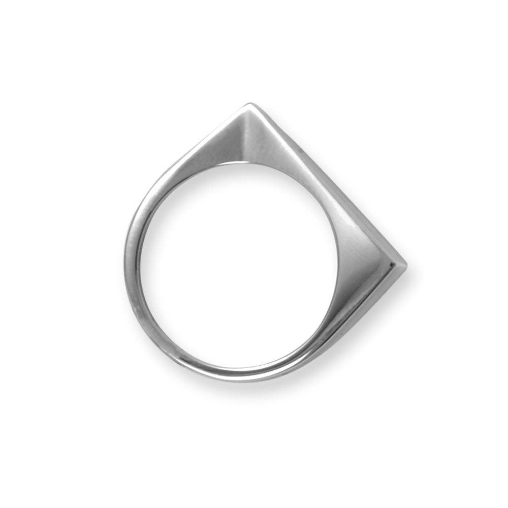 Flat Top Triangle Slice Sterling Silver Ring - More rings, bracelets, necklaces, earrings, anklets, charms, chains and toe rings in a variety of shapes, sizes and styles like geometric, cocktail, statement, bands, spinner, spoon, layered, long, collar, choker, climber, cuff, bangle, stretch, single, double, triple a or multi strands, beaded, curb, wheat, rope, Figaro, cable chains and more at Sparks and Gem