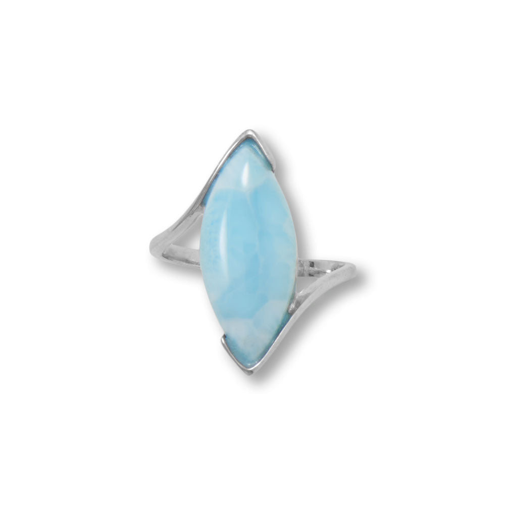 Marquise Larimar Sterling Silver Ring - Sparks and Gem