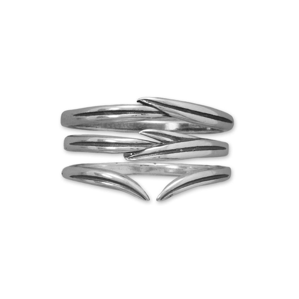 Stylishly Unique Rosemary Sprig Three Sterling Silver Ring Set - Sparks and Gem