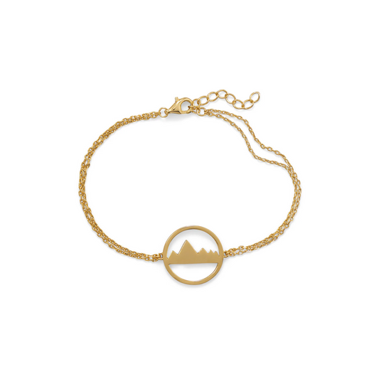 Mountain Range Double Strand Bracelet in 14K Yellow Gold On Sterling Silver from Sparks and Gem (A+ BBB Rating)