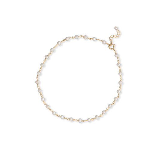 9.5" + 1" Pearl Bead Anklet