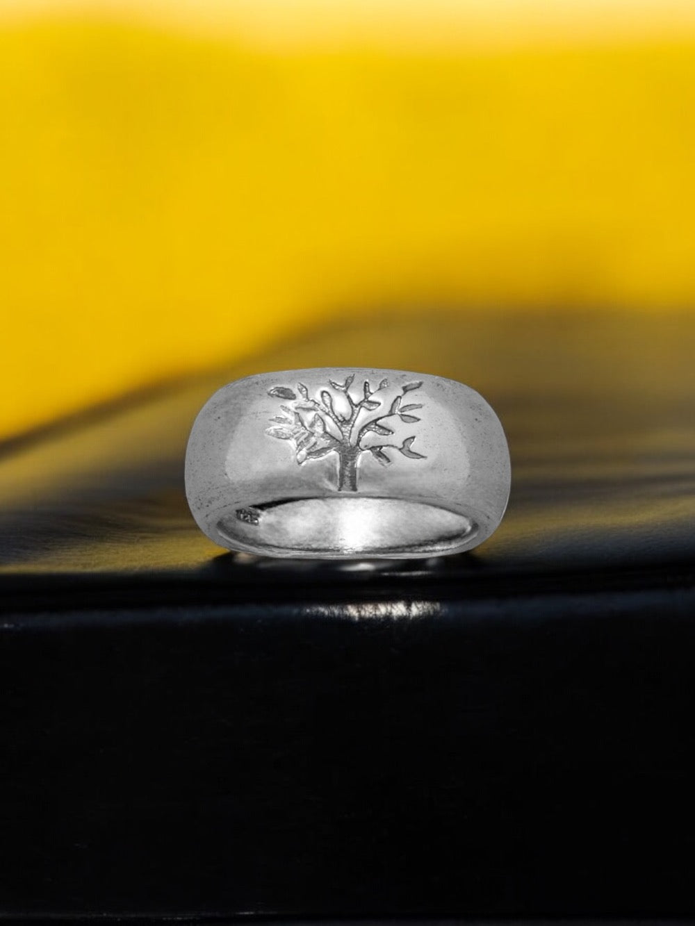 Unisex Oxidized Tree of Life Sterling Silver Ring - Sparks and Gem