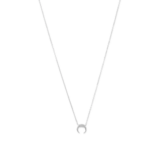 Mini Crescent Silver Adjustable Necklace