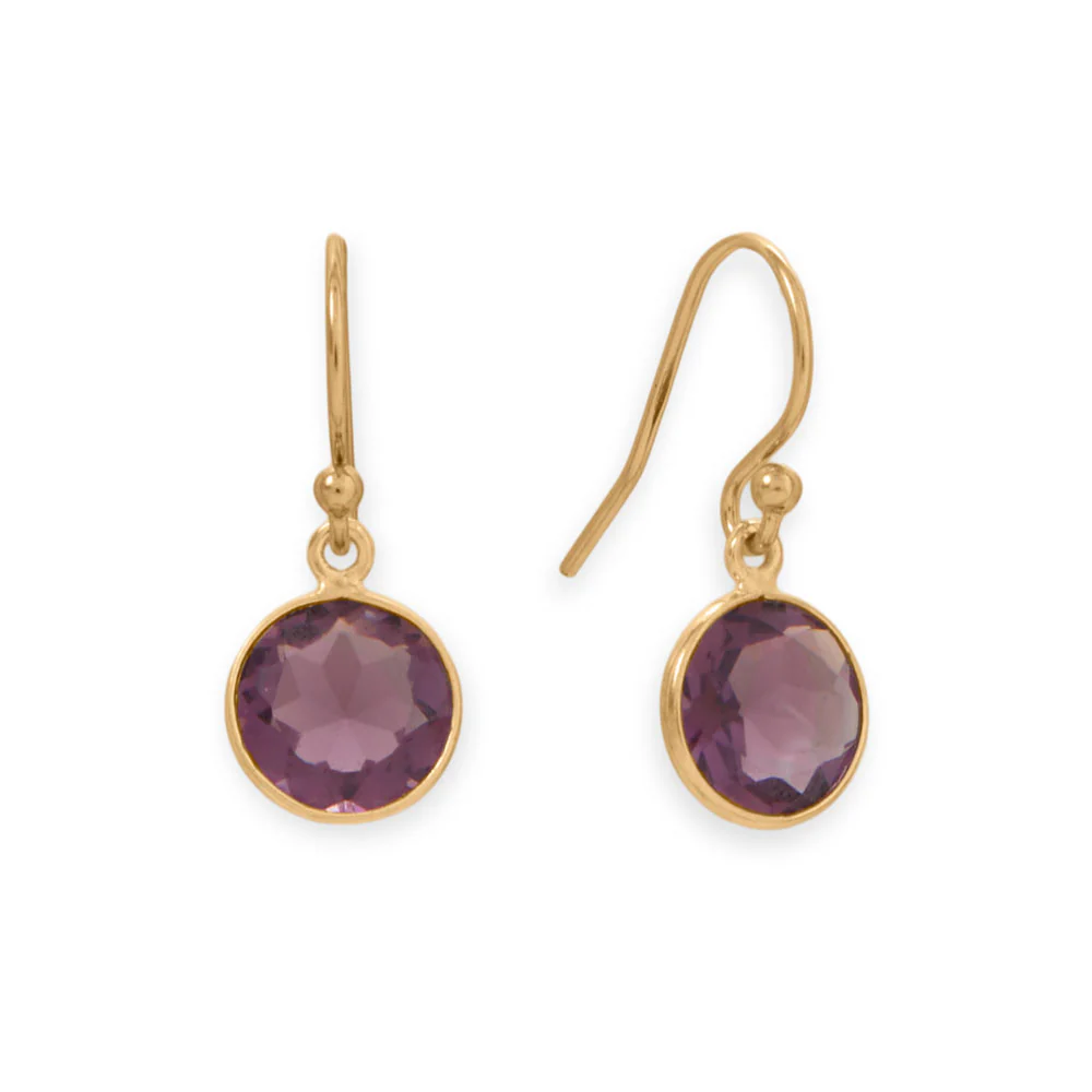 Purple Glass Charm Drop Earrings from Sparks and Gem (A+ BBB Rating)