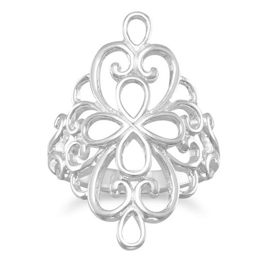 Polished Ornate Filigree Ring from Sparks and Gem (A+ BBB Rating)