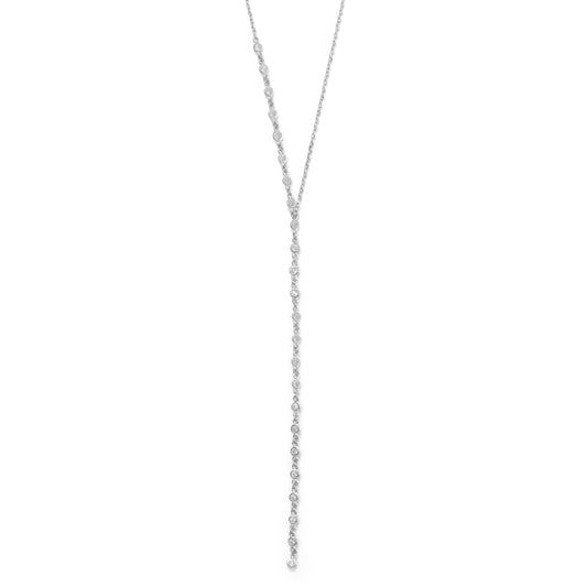 Adjustable Bezel Cubic Zirconia Lariat Necklace from Sparks and Gem (A+ BBB Rating)